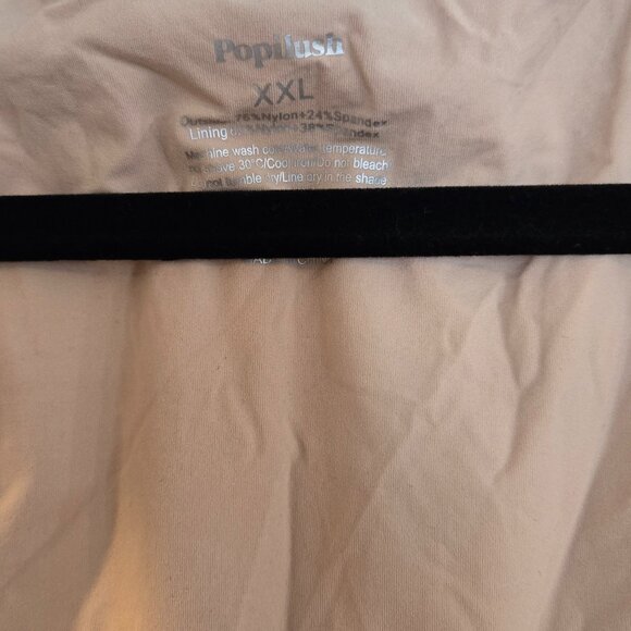 BNWT Popilush Bodysuits- Nude Sleeveless Square Neck Thong Bodysuit- NUDE XXL - Picture 3 of 4